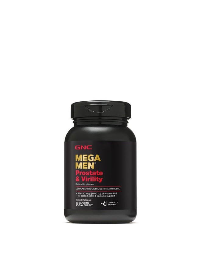 GNC - Mega Men Prostate and Virility | Supports Optimal Sexual Health and Prostate Health | 90 Caplets - Image 1
