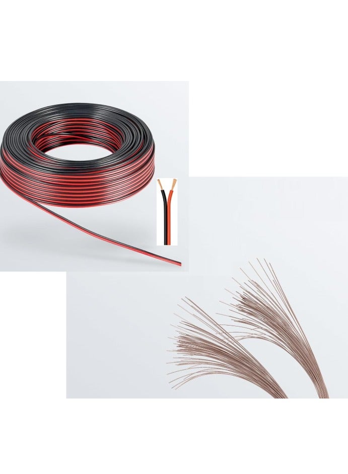 ميلانو كابل ميلانو أحمر / أسود 2 × 0.75 مم (2) سلك كابل مكبر الصوت للمنزل / الصوت في السيارة وما إلى ذلك - Image 4