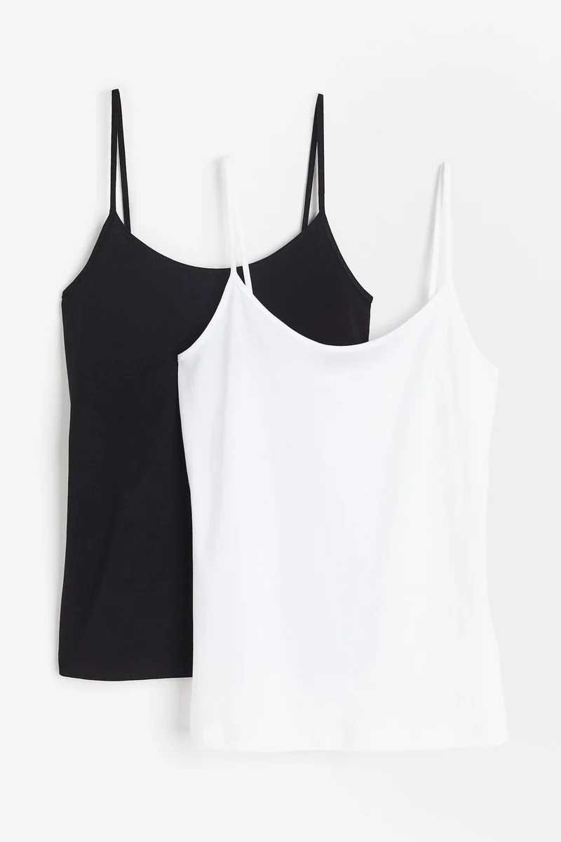 H&M 2-pack jersey strappy tops