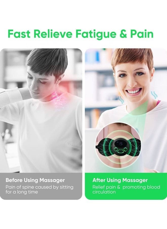 Loquat Electric Massagers, Microcurrent EMS Massage Device, Portable Neck Massager for Pain Relief, Bioelectric Acupoints Massager Mat for Arms Neck Shoulder Back Waist Legs, 8 Modes 19 Levels Cordless - Image 4