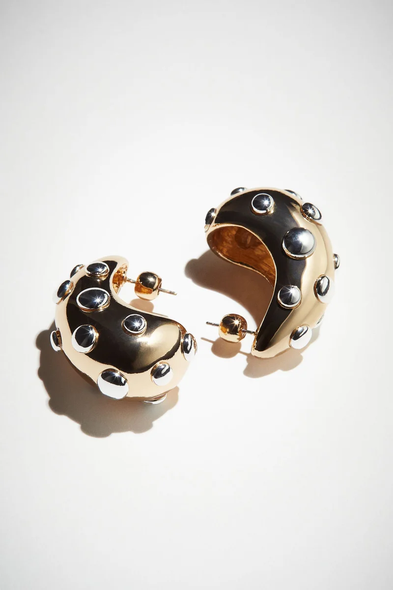 اتش اند ام أقراط قبة مرصعة