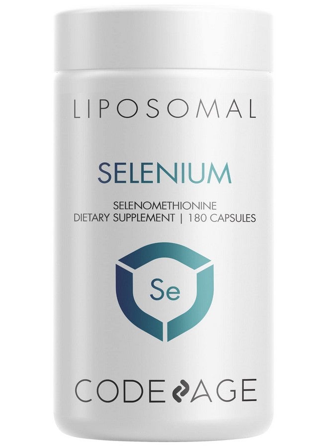 Codeage Selenium 200 Mcg Supplement 6Month Supply Immune Support Mineral Cofactor Selenomethionine Phospholipids Vegan Liposomal Delivery 180 Capsules - Image 1