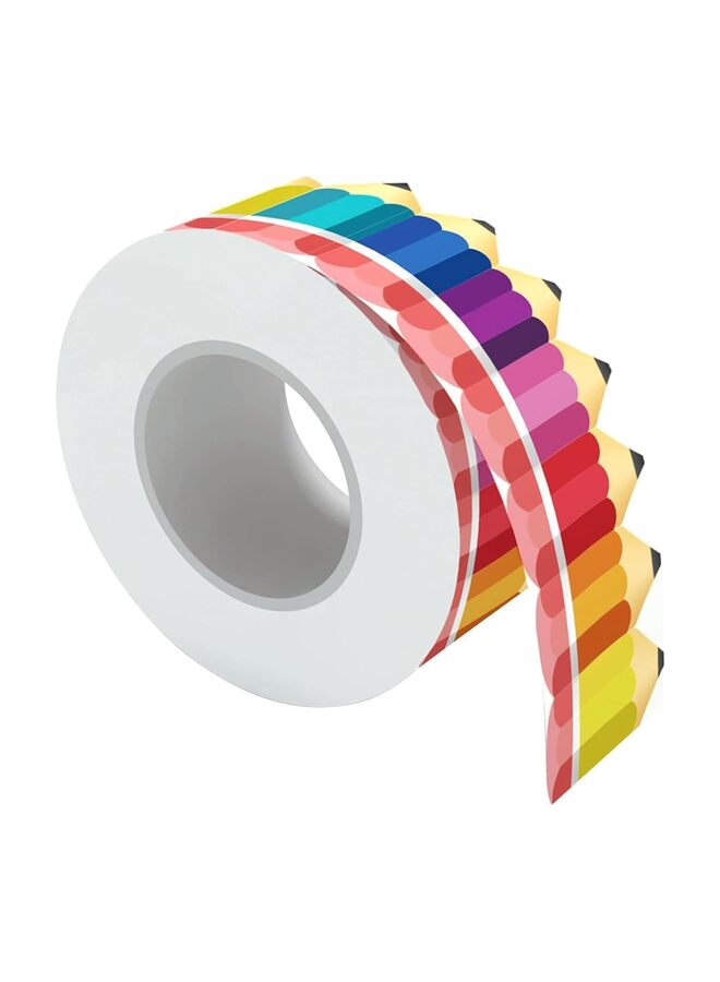 Bulletin Board Borders, 2.76" x 65" Colorful Rainbow Bulletin Board Border Trim, Self Adhesive Crayon Die-Cut Rolled Border, Preschool Daycare Kindergarten Classroom Chalkboard - Image 1
