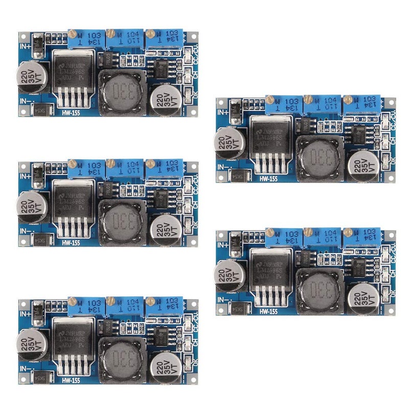 Dorhea 5Pcs LM2596S DC-DC 7V-35V Step-Down CC/CV Power Supply Module, Adjustable Voltage Converter Current Charging Board
