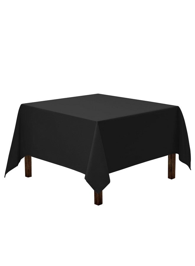 Gee Di Moda Square Tablecloth - 85 x 85 Inch Black Table Cloth for Large Square or Round Tables - Heavy Duty Washable Fabric - for Buffet Table, Holiday Party, Dinner, Wedding & Baby Shower - Image 1