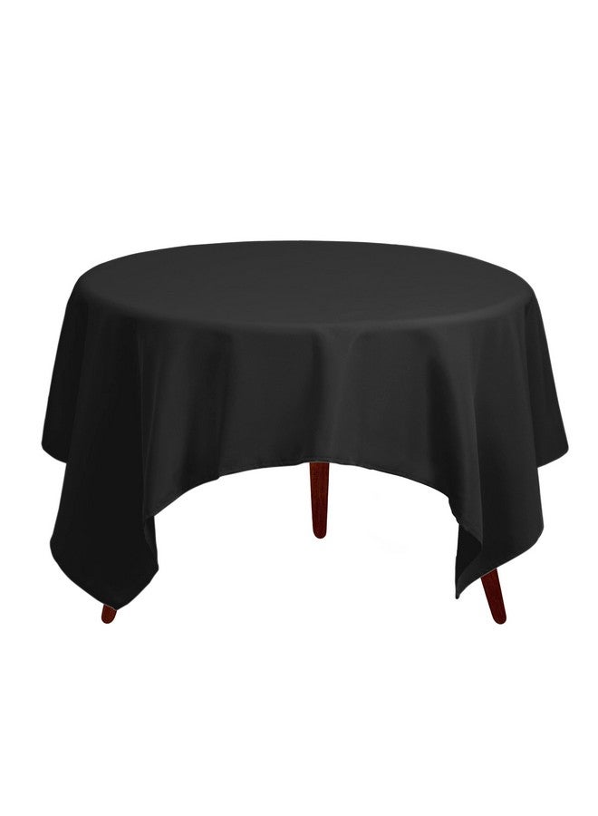 Gee Di Moda Square Tablecloth - 85 x 85 Inch Black Table Cloth for Large Square or Round Tables - Heavy Duty Washable Fabric - for Buffet Table, Holiday Party, Dinner, Wedding & Baby Shower - Image 2