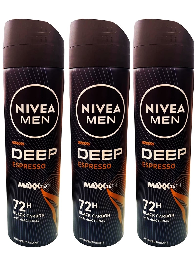 نيفيا 3 عبوات من نيفيا مزيل عرق رجالي عميق بالاسبريسو 150 مل - Image 2