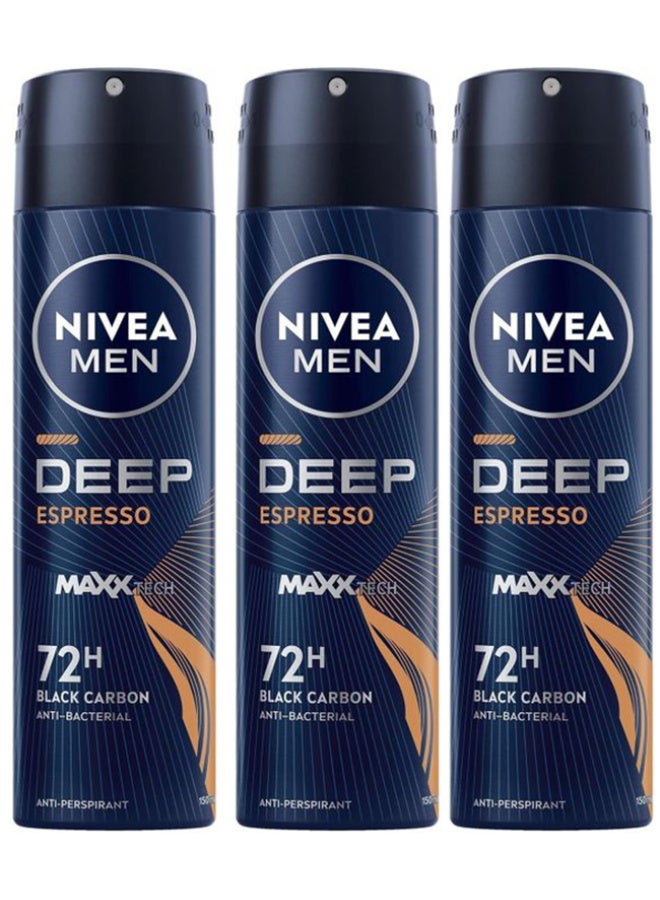 نيفيا 3 عبوات من نيفيا مزيل عرق رجالي عميق بالاسبريسو 150 مل - Image 1