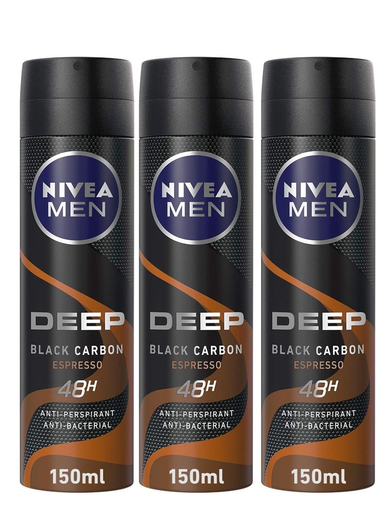 نيفيا 3 عبوات من نيفيا مزيل عرق رجالي عميق بالاسبريسو 150 مل - Image 3