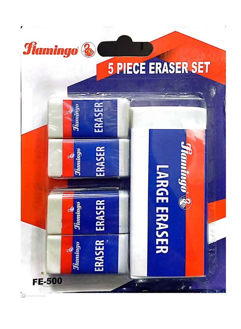 Flamingo Eraser Set 5 Pieces
