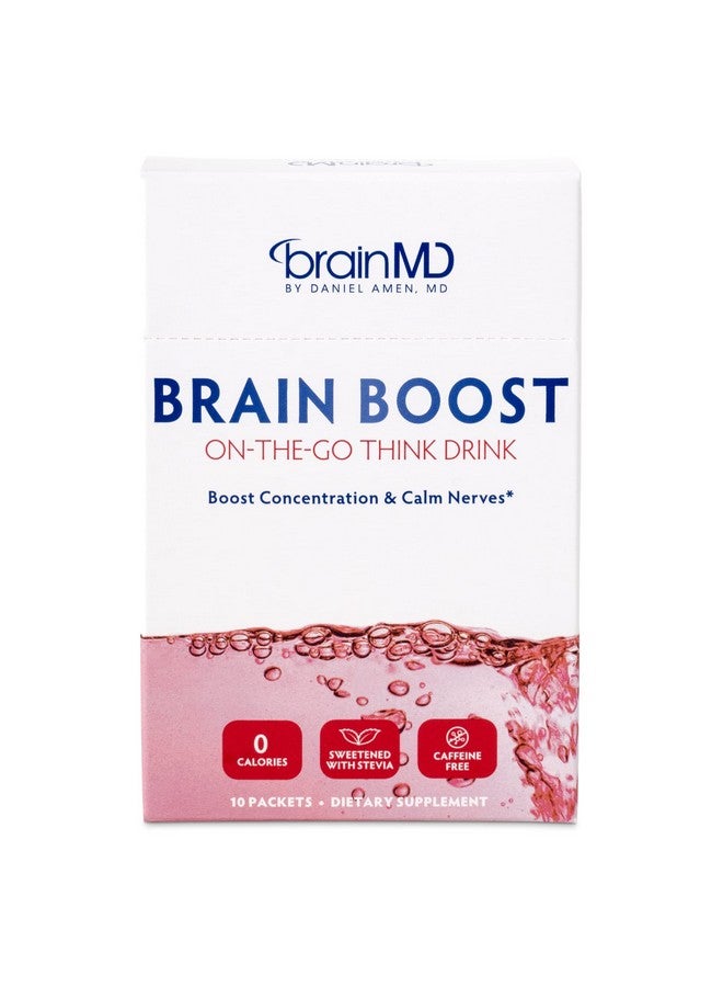برينمد BRAINMD Dr Amen Brain Boost On The Go - 10 عبوات، بنكهة التوت - مسحوق مشروب نوتروبيك، يعزز التركيز والوضوح والطاقة العقلية - خالٍ من الكافيين والغلوتين - 10 حصص - Image 1