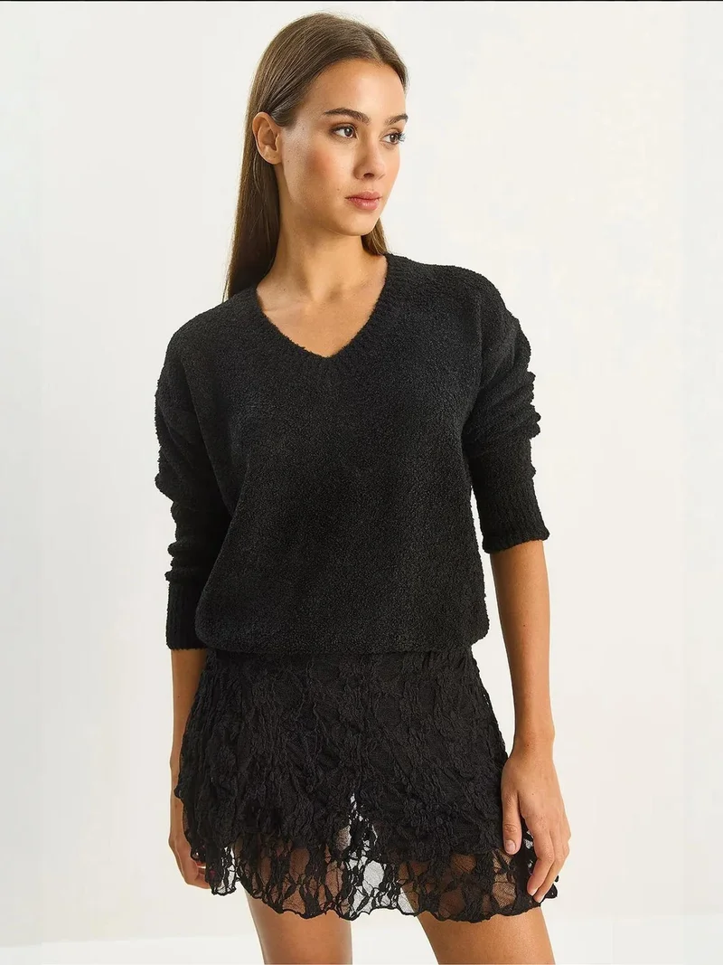 بيانكو لوتشي كنزة محبوكة بياقة على شكل حرف  من لوكسي