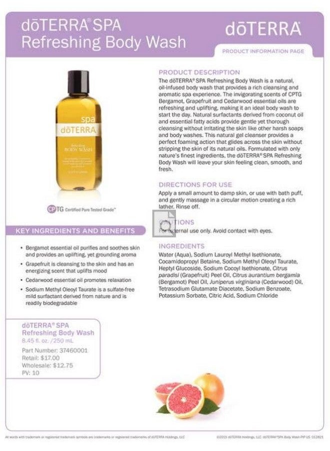 doTERRA - SPA Refreshing Body Wash - 8.45 fl oz - Image 5