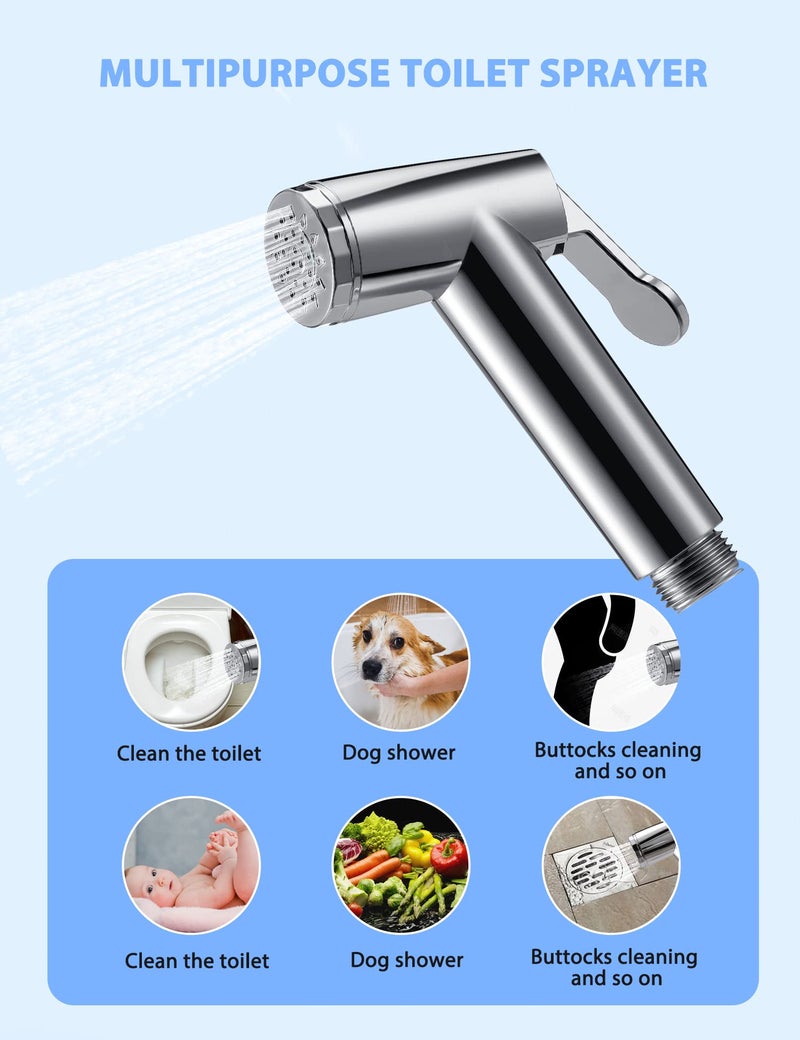POCALAND Ultra Light Bidet Toilet Sprayer Head Rustless Handheld Bidet Sprayer Cloth Bathroom Diaper Sprayer For Kitchen And Toilet-Adjustable Water Pressure Control For Feminine Wash (1Pcs) - Image 3