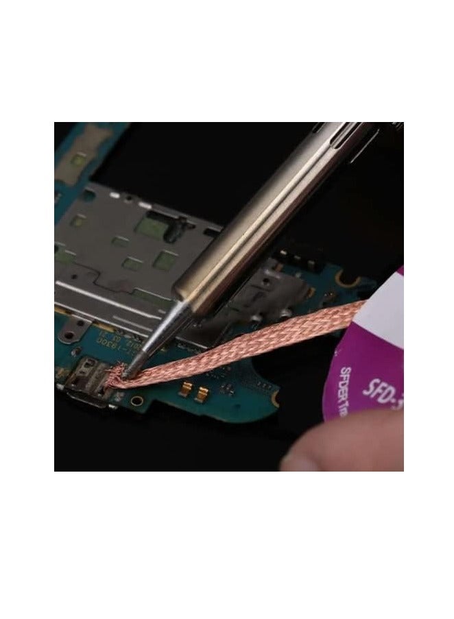 Solder Wick Desoldering Braid (2 Rolls) - 2.0mm Width x 1.5m Length | High Purity Copper Flux-Free Wire for PCB Rework & Tin Removal - Image 4