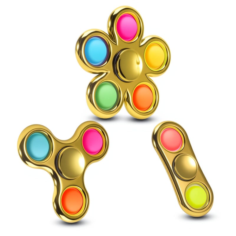 FIGROL 3 Pack Pop Fidget Spinners Stocking Stuffers Sensory Fidget Toys for Kids Teens Boys Girls - Image 3