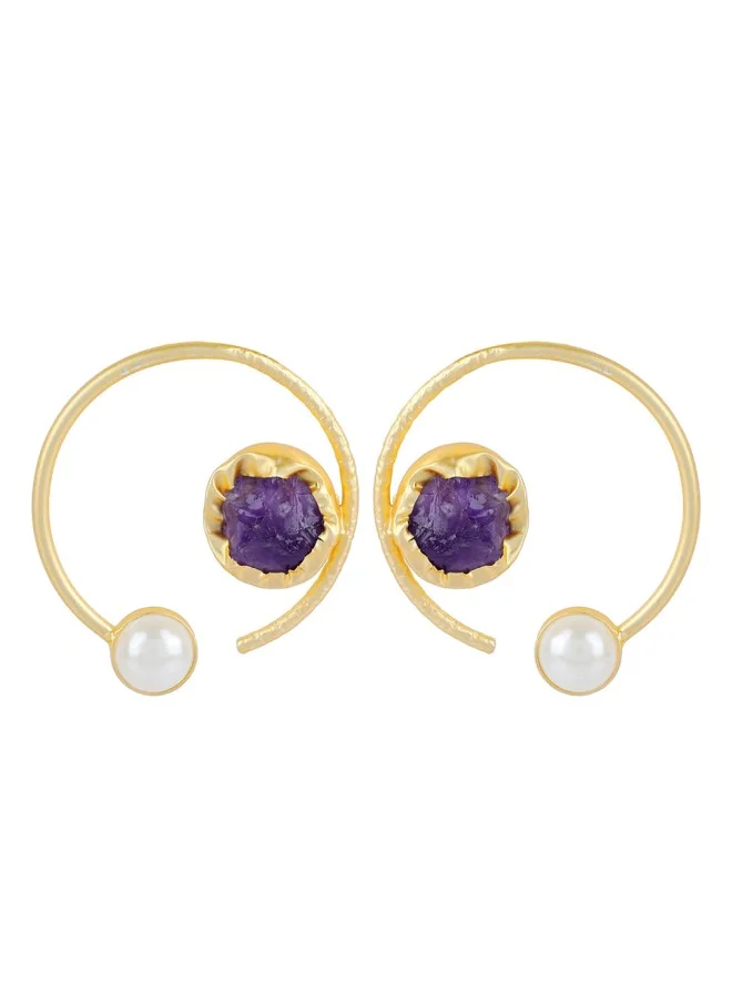 آي شين Gold-Plated Circular Drop Earrings