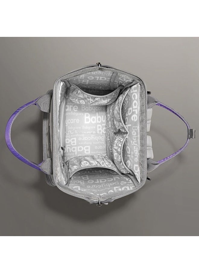 Babycare - Babycare - Baby Travel Diaper Bag, On-the-Go, Gray, Large, Compact Baby Organizer, BPA-Free, Non-Toxic, Multiple Storage Compartments, Insulated Bottle Holders, Waterproof, Easy to Clean, Durable, Adjustable Shoulder Straps, Lightweight, Convenient for Travel, Versatile Design, Ideal for Busy Parents 43 x 26 x 19 cm - Image 1