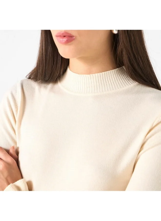 2Xtremz 2Xtremz Ribbed Funnel Neck Sweater with Long Sleeves