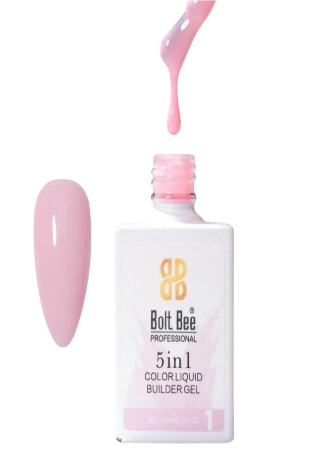 BOLT BEE 5 IN 1 COLORLIQUID BUILDER GEL BIAB Clear,Pink,Nude,White Builder Gel for Nails, 15ml Nail Strengthener in a Bottle, Nail Extension Hard Gel, Soak Off Long Lasting UV Light Cure (01) - Image 1