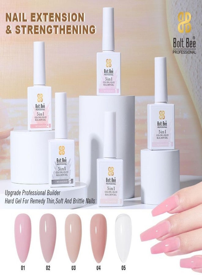 BOLT BEE 5 IN 1 COLORLIQUID BUILDER GEL BIAB Clear,Pink,Nude,White Builder Gel for Nails, 15ml Nail Strengthener in a Bottle, Nail Extension Hard Gel, Soak Off Long Lasting UV Light Cure (01) - Image 4