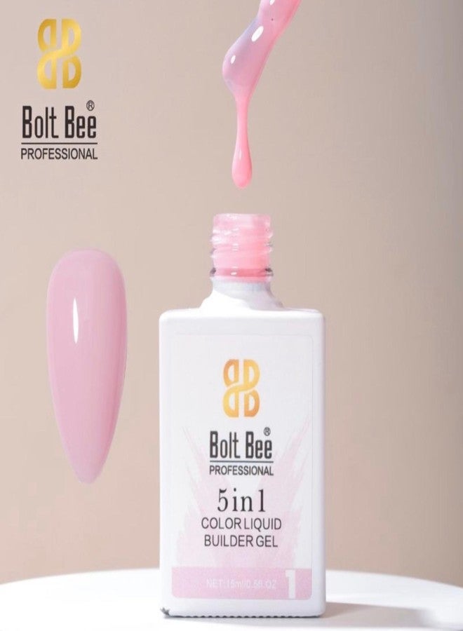BOLT BEE 5 IN 1 COLORLIQUID BUILDER GEL BIAB Clear,Pink,Nude,White Builder Gel for Nails, 15ml Nail Strengthener in a Bottle, Nail Extension Hard Gel, Soak Off Long Lasting UV Light Cure (01) - Image 3