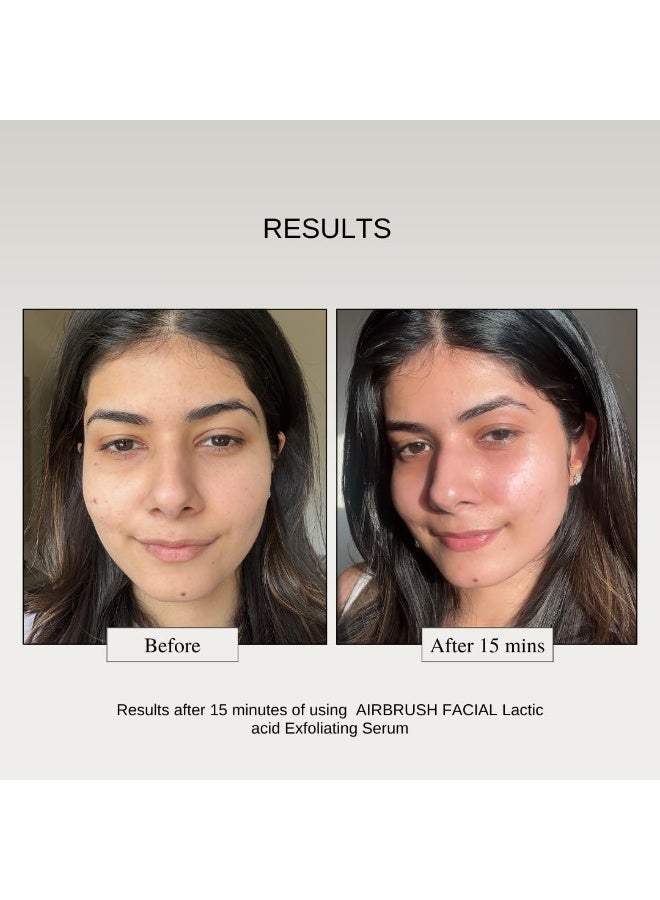 The Formularx Air Brush Facial - All In One Lactic Acid Serum + Glowing & Brightening Serum For Instant Radiance, Removes Dullness, and Smoothens Texture + For All Skin Types (50 g) - Image 4
