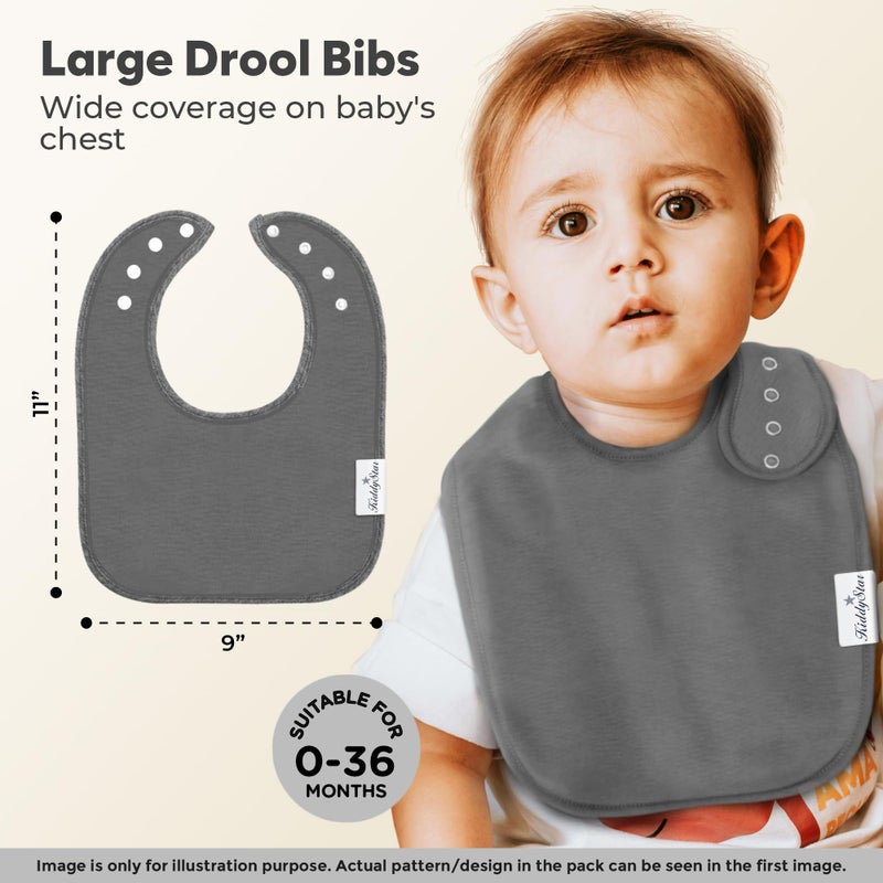 KiddyStar Organic Cotton Baby Bibs for Boys & Girls - Soft, Absorbent Teething & Drool Bibs - Adjustable Snaps for Toddlers - Image 4