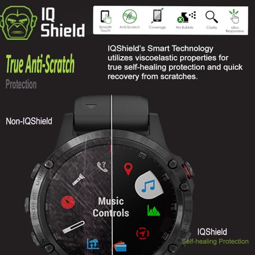 IQShield Screen Protector Compatible with Garmin Fenix 5 / Garmin Fenix 5 Plus (6-Pack) Anti-Bubble Clear TPU Film - Image 5