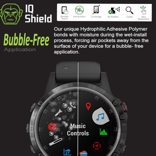 IQShield Screen Protector Compatible with Garmin Fenix 5 / Garmin Fenix 5 Plus (6-Pack) Anti-Bubble Clear TPU Film - Image 4