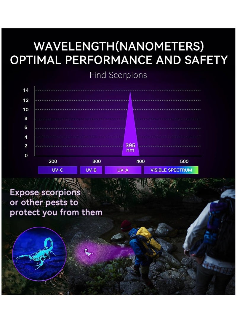 مصباح يدوي بالأشعة فوق البنفسجية ضوء أسود قابل لإعادة الشحن 365 نانومتر فوق بنفسجي مصباح يدوي أزرق فاتح للكشف عن البول للحيوانات الأليفة، بق الفراش، السعفة - Image 5