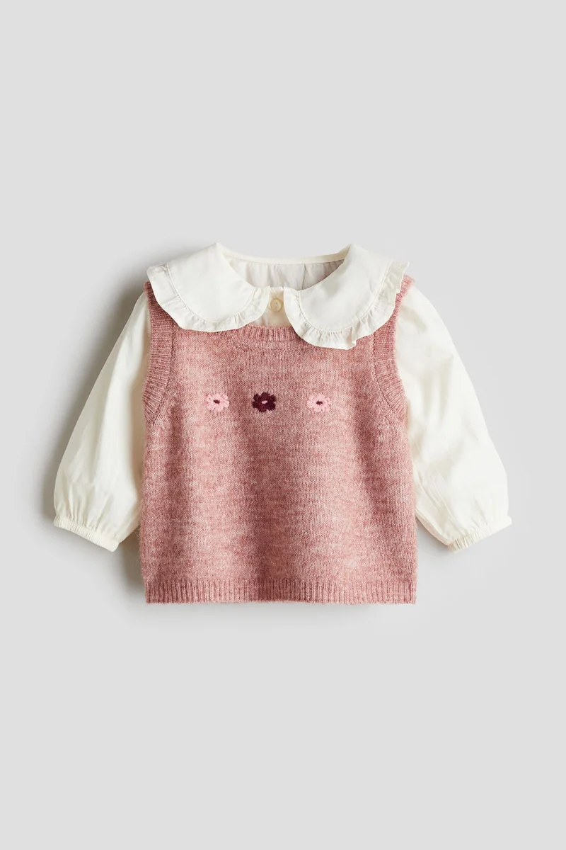 H&M 2-piece blouse and sweater vest set