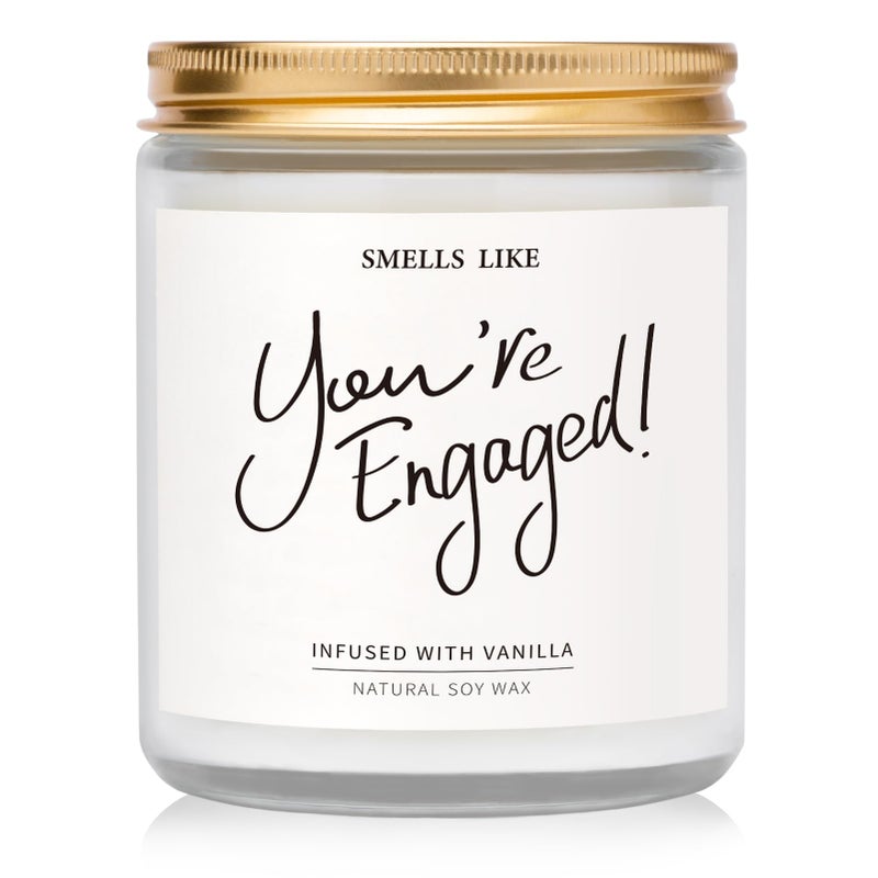 Elequaint Engagement Gifts for Couples - Vanilla Scented Candles, Gift for Newly Engaged Couples, Engagement Gifts for Her, Women, Best Engaged Gift - Image 1
