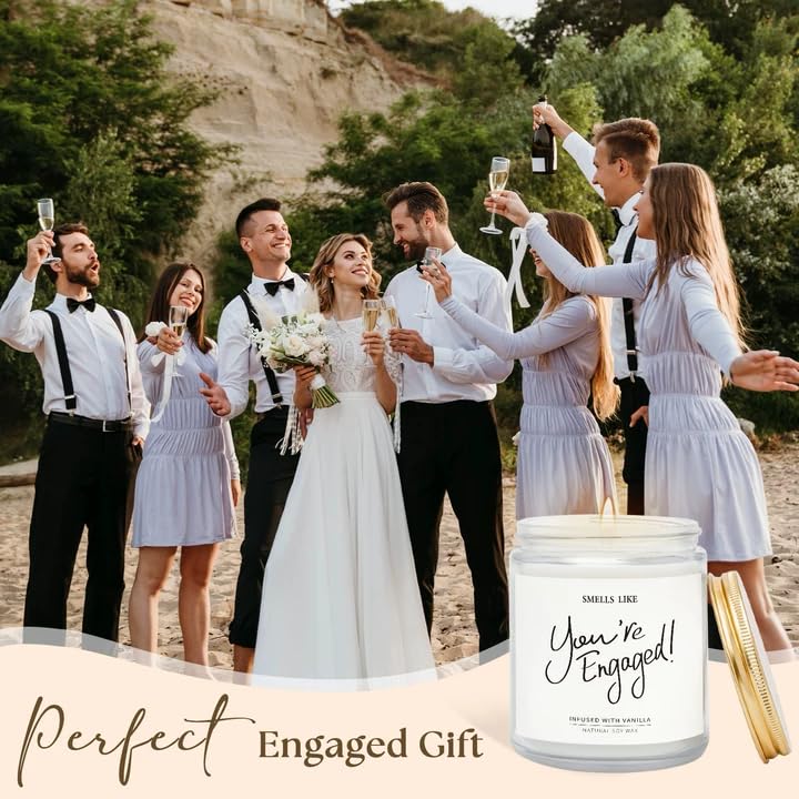 Elequaint Engagement Gifts for Couples - Vanilla Scented Candles, Gift for Newly Engaged Couples, Engagement Gifts for Her, Women, Best Engaged Gift - Image 2