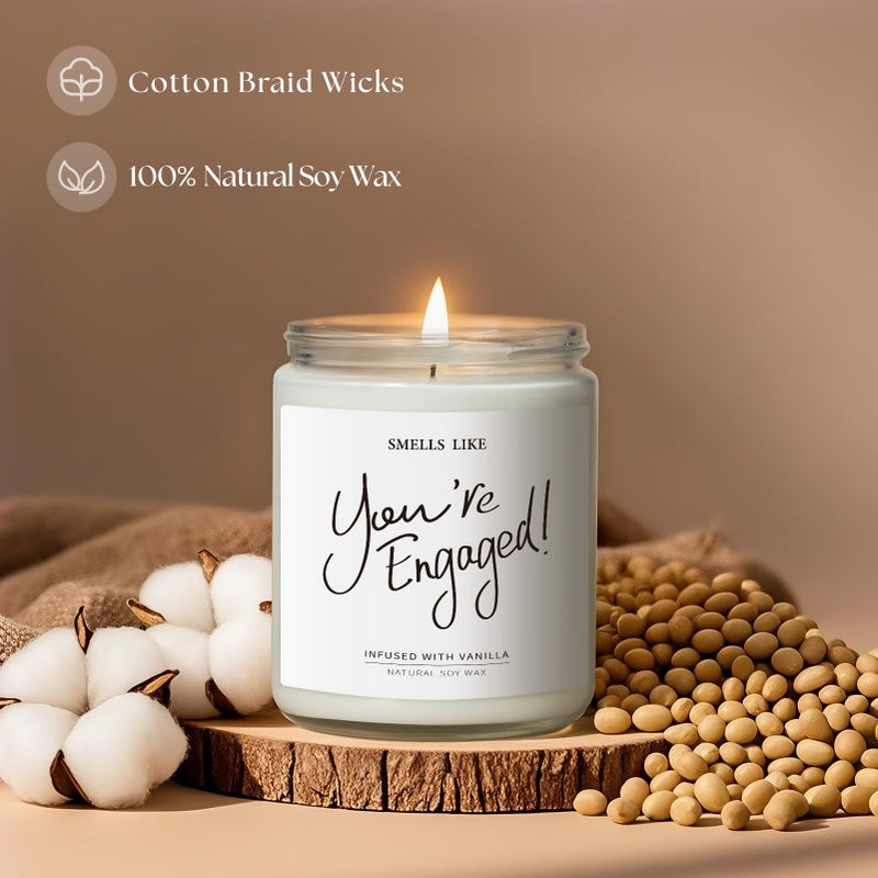Elequaint Engagement Gifts for Couples - Vanilla Scented Candles, Gift for Newly Engaged Couples, Engagement Gifts for Her, Women, Best Engaged Gift - Image 3