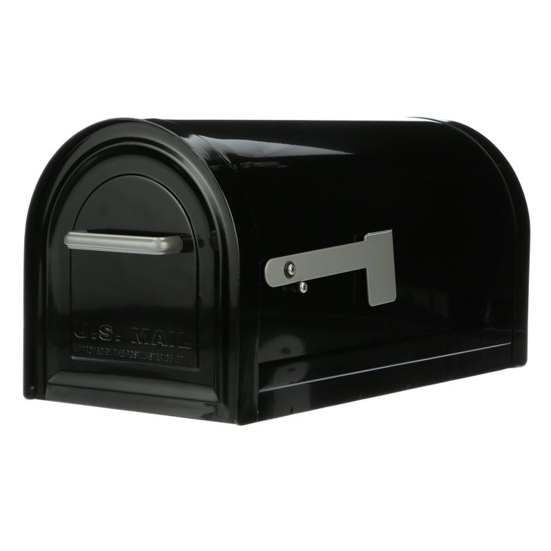 Architectural Mailboxes Reliant Secure Locking USPS Approved Heavy Duty Steel Metal Post Mounted Mail Box for Outside Black Large Curbside Mailbox with Magnetic Door