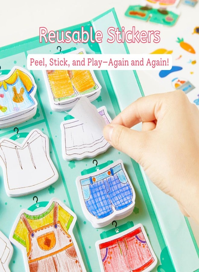 Mideer Paper Doll Kits, Reuseable Dress Up Paper Doll with Storage Box, DIY Dress Up Games for Girls Ages 4-7, Kids Fashion Design Kit with 240 Colorable Clothing Stickers and Dual Tip Colored Pencils - Image 4