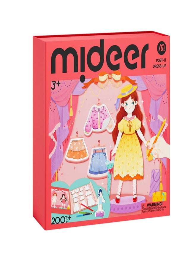 Mideer Paper Doll Kits, Reuseable Dress Up Paper Doll with Storage Box, DIY Dress Up Games for Girls Ages 4-7, Kids Fashion Design Kit with 240 Colorable Clothing Stickers and Dual Tip Colored Pencils - Image 1