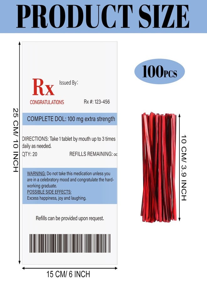 Yexiya 120 Pcs Rx Bags Pharmacy Gifts Nurse Graduation Party Favors Prescription Treat Bags Bulk Nurse Pharmacist Rx Supplies Pharmacy Technician Table Giveaways for Nursing Party Accessories - Image 2