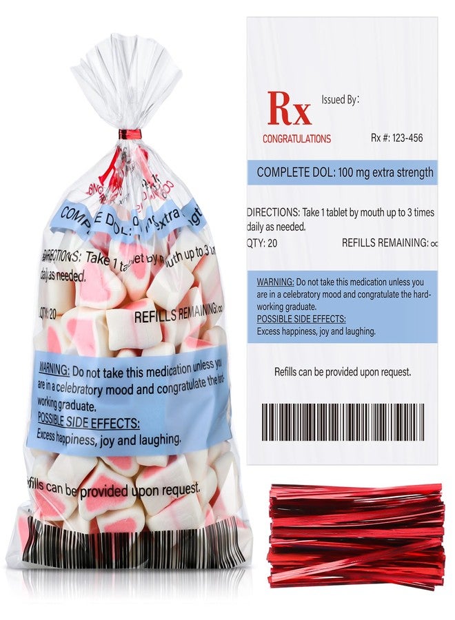 Yexiya 120 Pcs Rx Bags Pharmacy Gifts Nurse Graduation Party Favors Prescription Treat Bags Bulk Nurse Pharmacist Rx Supplies Pharmacy Technician Table Giveaways for Nursing Party Accessories - Image 1