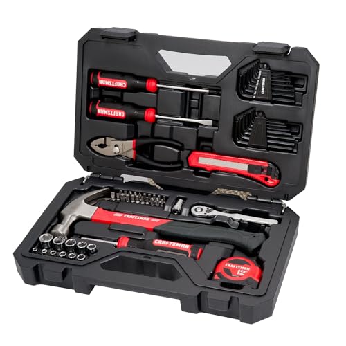 CRAFTSMAN 57 Piece Mechanics Tool Set Home Tool Set, Sockets, Ratchet, Screwdrivers, Hammer, Pliers, Hex Keys, Specialty Bits Hand Tools (CMMT99447) - Image 1