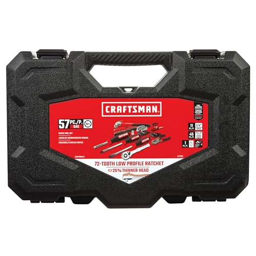 CRAFTSMAN 57 Piece Mechanics Tool Set Home Tool Set, Sockets, Ratchet, Screwdrivers, Hammer, Pliers, Hex Keys, Specialty Bits Hand Tools (CMMT99447) - Image 5