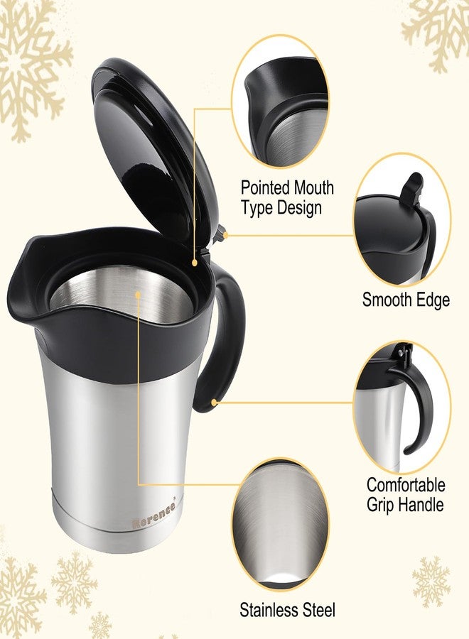 Rorence وعاء مرق من الفولاذ المقاوم للصدأ من رورنس، معزول بطبقتين، مزود بغطاء/إبريق صلصة، سعة 16 أونصة - Image 3