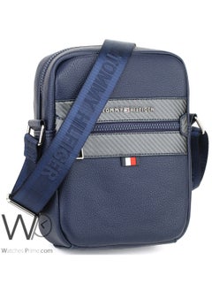 Tommy Hilfiger Plus Blue Leather Tommy Hilfiger Crossbody Messenger Men Bag  - Image 4