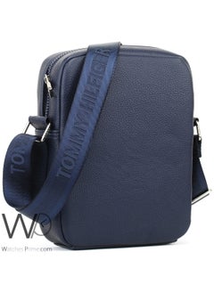 Tommy Hilfiger Plus Blue Leather Tommy Hilfiger Crossbody Messenger Men Bag  - Image 5