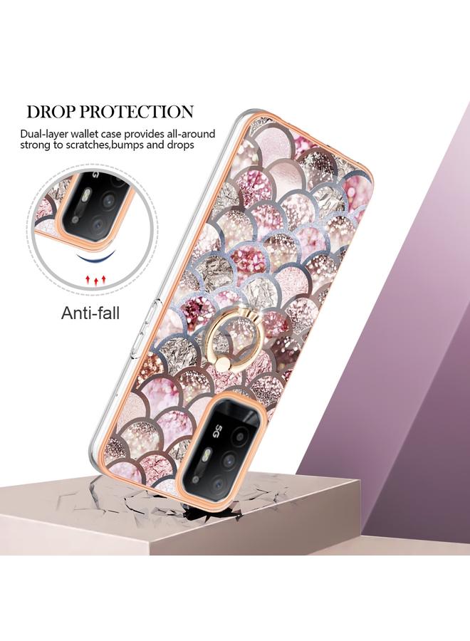 erorex Case For OPPO A94 5G / A95 5G Electroplating IMD TPU Phone Case with Ring - Image 2