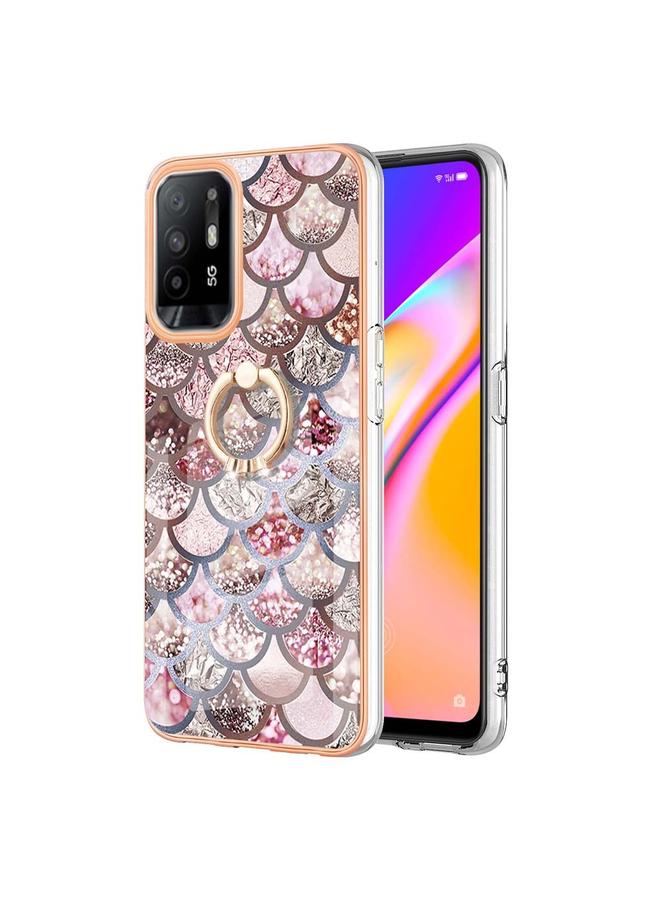 erorex Case For OPPO A94 5G / A95 5G Electroplating IMD TPU Phone Case with Ring - Image 1