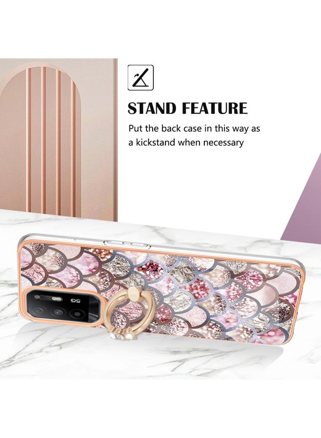 erorex Case For OPPO A94 5G / A95 5G Electroplating IMD TPU Phone Case with Ring - Image 3