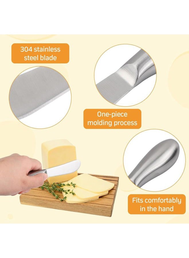Linwnil Spreader Knife Set,6-Piece Cheese and Butter Spreader Knives,Mini Serving Tongs,Stainless Steel Multipurpose Butter Knives - Image 2