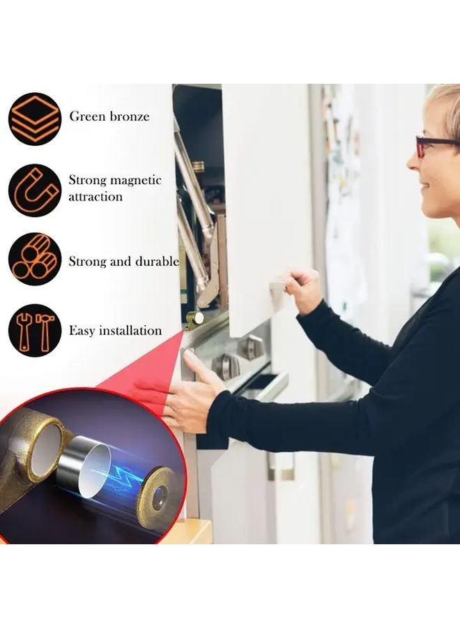 6 Packs Bronze Magnetic Door Latch Push Buckle Cabinet Wardrobe Drawer Closer Retro Hardware - Image 3